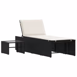 VidaXL 368422 chaise d'extérieur Linge Siège rembourré Polyuréthane, Acier, Verre trempé Crème, Blanc - Vue supplémentaire 5