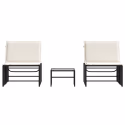 VidaXL 368422 chaise d'extérieur Linge Siège rembourré Polyuréthane, Acier, Verre trempé Crème, Blanc - Vue supplémentaire 6