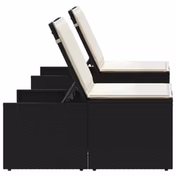 VidaXL 368422 chaise d'extérieur Linge Siège rembourré Polyuréthane, Acier, Verre trempé Crème, Blanc - Vue supplémentaire 7