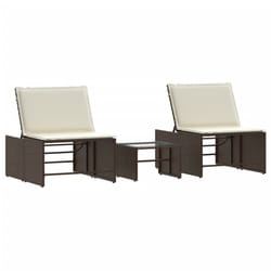 VidaXL 368423 chaise d'extérieur Terrace Siège rembourré Polyuréthane, Acier, Verre trempé Crème, Blanc