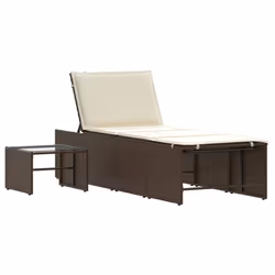 VidaXL 368423 chaise d'extérieur Terrace Siège rembourré Polyuréthane, Acier, Verre trempé Crème, Blanc - Vue supplémentaire 5