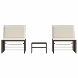 VidaXL 368423 chaise d'extérieur Terrace Siège rembourré Polyuréthane, Acier, Verre trempé Crème, Blanc - Vue supplémentaire 6