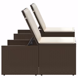 VidaXL 368423 chaise d'extérieur Terrace Siège rembourré Polyuréthane, Acier, Verre trempé Crème, Blanc - Vue supplémentaire 7