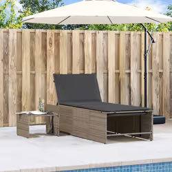 VidaXL 368424 chaise d'extérieur Linge Siège rembourré Polyuréthane, Acier, Verre trempé Gris