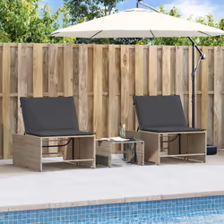 VidaXL 368424 chaise d'extérieur Linge Siège rembourré Polyuréthane, Acier, Verre trempé Gris - Vue supplémentaire 4