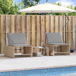 VidaXL 368425 chaise d'extérieur Terrace Siège rembourré Polyuréthane, Acier, Verre trempé Gris - Vue supplémentaire 4
