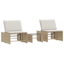 VidaXL 368426 chaise d'extérieur Terrace Siège rembourré Polyuréthane, Acier, Verre trempé Crème, Blanc