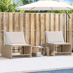 VidaXL 368426 chaise d'extérieur Terrace Siège rembourré Polyuréthane, Acier, Verre trempé Crème, Blanc - Vue supplémentaire 2