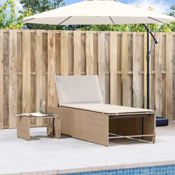 VidaXL 368426 chaise d'extérieur Terrace Siège rembourré Polyuréthane, Acier, Verre trempé Crème, Blanc - Vue supplémentaire 3