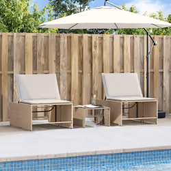 VidaXL 368426 chaise d'extérieur Terrace Siège rembourré Polyuréthane, Acier, Verre trempé Crème, Blanc - Vue supplémentaire 4