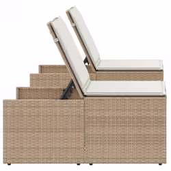 VidaXL 368426 chaise d'extérieur Terrace Siège rembourré Polyuréthane, Acier, Verre trempé Crème, Blanc - Vue supplémentaire 7