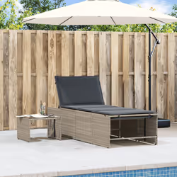 VidaXL 368427 chaise d'extérieur Linge Siège rembourré Polyuréthane, Acier, Verre trempé Gris