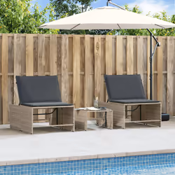 VidaXL 368427 chaise d'extérieur Linge Siège rembourré Polyuréthane, Acier, Verre trempé Gris - Vue supplémentaire 4