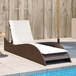 VidaXL 368279 chaise d'extérieur Linge Siège rembourré Polyuréthane, Acier Crème, Blanc