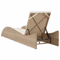VidaXL 368282 chaise d'extérieur Linge Siège rembourré Polyuréthane, Acier Crème, Blanc - Vue supplémentaire 6