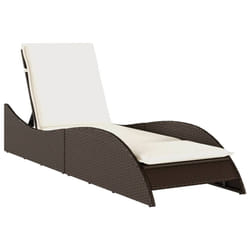 VidaXL 368288 chaise d'extérieur Linge Siège rembourré Polyuréthane, Acier Crème, Blanc