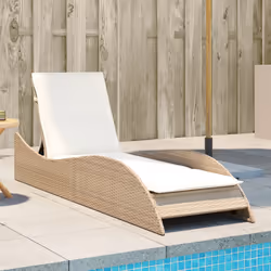 VidaXL 368291 chaise d'extérieur Linge Siège rembourré Polyuréthane, Acier Crème, Blanc