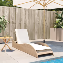 VidaXL 368291 chaise d'extérieur Linge Siège rembourré Polyuréthane, Acier Crème, Blanc