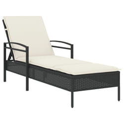 VidaXL 368299 chaise d'extérieur Linge Siège rembourré Polyuréthane, Acier Crème, Blanc