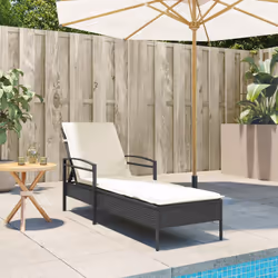 VidaXL 368299 chaise d'extérieur Linge Siège rembourré Polyuréthane, Acier Crème, Blanc