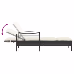 VidaXL 368299 chaise d'extérieur Linge Siège rembourré Polyuréthane, Acier Crème, Blanc - Vue supplémentaire 7