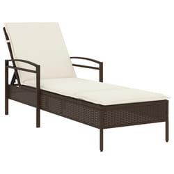 VidaXL 368300 chaise d'extérieur Linge Siège rembourré Polyuréthane, Acier Crème, Blanc