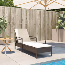 VidaXL 368300 chaise d'extérieur Linge Siège rembourré Polyuréthane, Acier Crème, Blanc