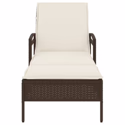 VidaXL 368300 chaise d'extérieur Linge Siège rembourré Polyuréthane, Acier Crème, Blanc - Vue supplémentaire 4