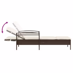 VidaXL 368300 chaise d'extérieur Linge Siège rembourré Polyuréthane, Acier Crème, Blanc - Vue supplémentaire 7