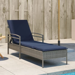 Vidaxl - Chaise Longue Avec Coussin Gris 63 X 200 X 81 Cm Résine Tressée (états-unis Uniquement)