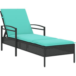 Vidaxl - Transat avec coussin Noir 63x200x81 cm en rattan