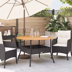 VidaXL 368625 table de jardin Noir