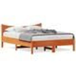 vidaXL Cadre de lit sans matelas cire marron 140x190cm bois pin massif - 140 x 190 cm