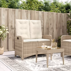 Détendez-vous et profitez de l'extérieur dans cette banc de jardin inclinable confortable ! Matériau durable : la résine tres ...