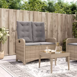 Détendez-vous et profitez de l'extérieur dans cette banc de jardin inclinable confortable ! Matériau durable : la résine tres ...