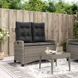 Vidaxl - Banc inclinable de jardin avec coussins gris résine tressée
