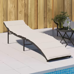 VidaXL 368245 chaise d'extérieur Linge Siège rembourré Polyuréthane, Acier Crème, Blanc