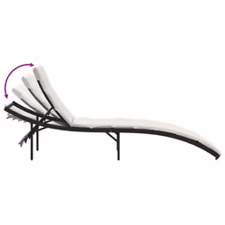VidaXL 368245 chaise d'extérieur Linge Siège rembourré Polyuréthane, Acier Crème, Blanc - Vue supplémentaire 7