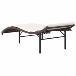VidaXL 368246 chaise d'extérieur Linge Siège rembourré Polyuréthane, Acier Crème, Blanc - Vue supplémentaire 6