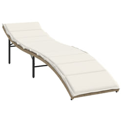 VidaXL 368248 chaise d'extérieur Linge Siège rembourré Polyuréthane, Acier Crème, Blanc