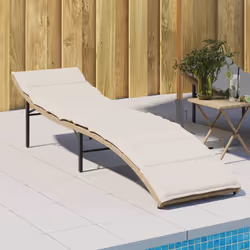 VidaXL 368248 chaise d'extérieur Linge Siège rembourré Polyuréthane, Acier Crème, Blanc