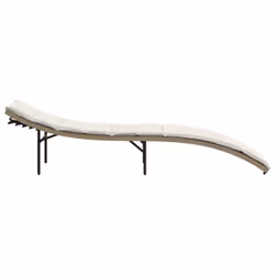 VidaXL 368248 chaise d'extérieur Linge Siège rembourré Polyuréthane, Acier Crème, Blanc - Vue supplémentaire 5