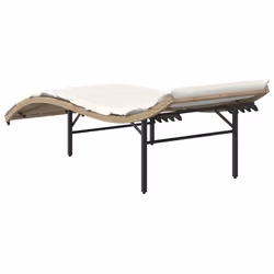 VidaXL 368248 chaise d'extérieur Linge Siège rembourré Polyuréthane, Acier Crème, Blanc - Vue supplémentaire 6