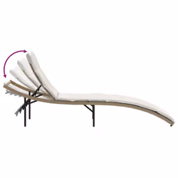 VidaXL 368248 chaise d'extérieur Linge Siège rembourré Polyuréthane, Acier Crème, Blanc - Vue supplémentaire 7
