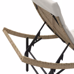 VidaXL 368248 chaise d'extérieur Linge Siège rembourré Polyuréthane, Acier Crème, Blanc - Vue supplémentaire 8