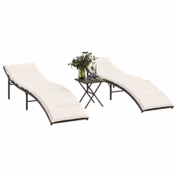 VidaXL 368252 chaise d'extérieur Terrace Siège rembourré Polyuréthane, Acier Crème, Blanc