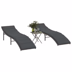 VidaXL 368253 chaise d'extérieur Linge Siège rembourré Polyuréthane, Acier Gris