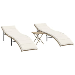 VidaXL 368254 chaise d'extérieur Terrace Siège rembourré Polyuréthane, Acier Crème, Blanc