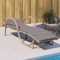 VidaXL 368261 chaise d'extérieur Linge Siège rembourré Polyuréthane, Acier Gris