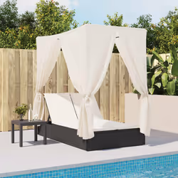 VidaXL 368072 chaise d'extérieur Linge Siège rembourré Polyuréthane, Acier Crème, Blanc